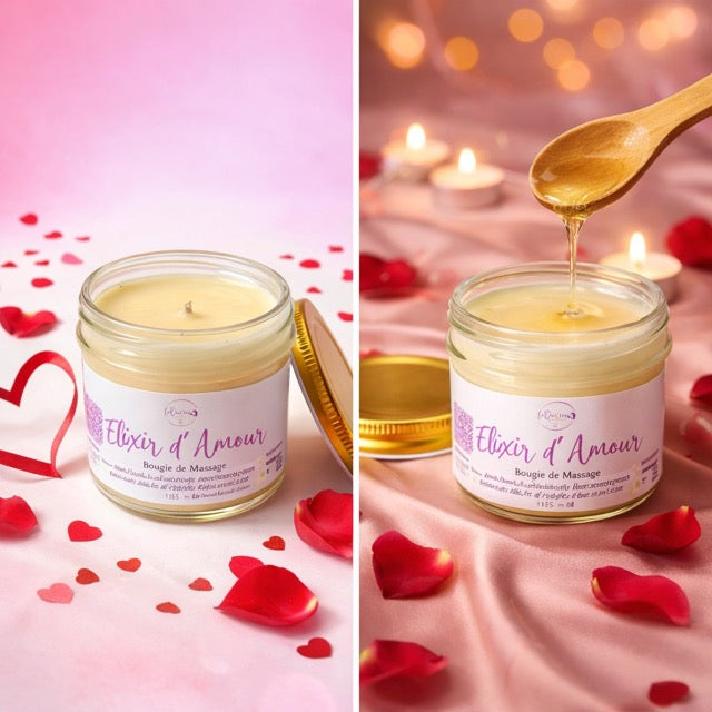 Bougie de Massage Saint-Valentin – Huile Chaude Sensuelle