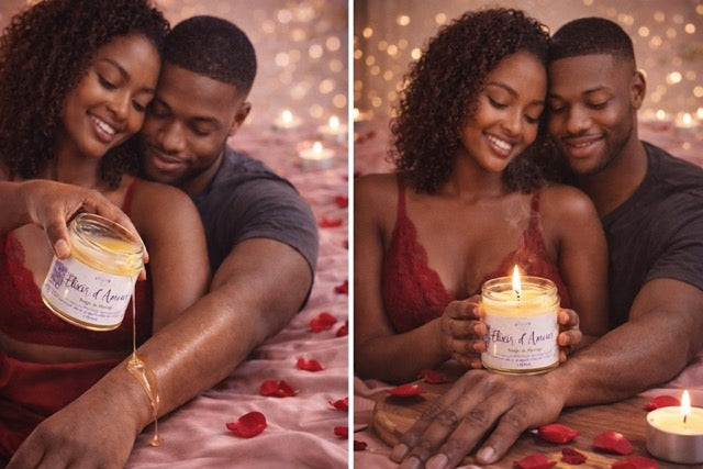 Bougie de Massage Saint-Valentin – Huile Chaude Sensuelle 