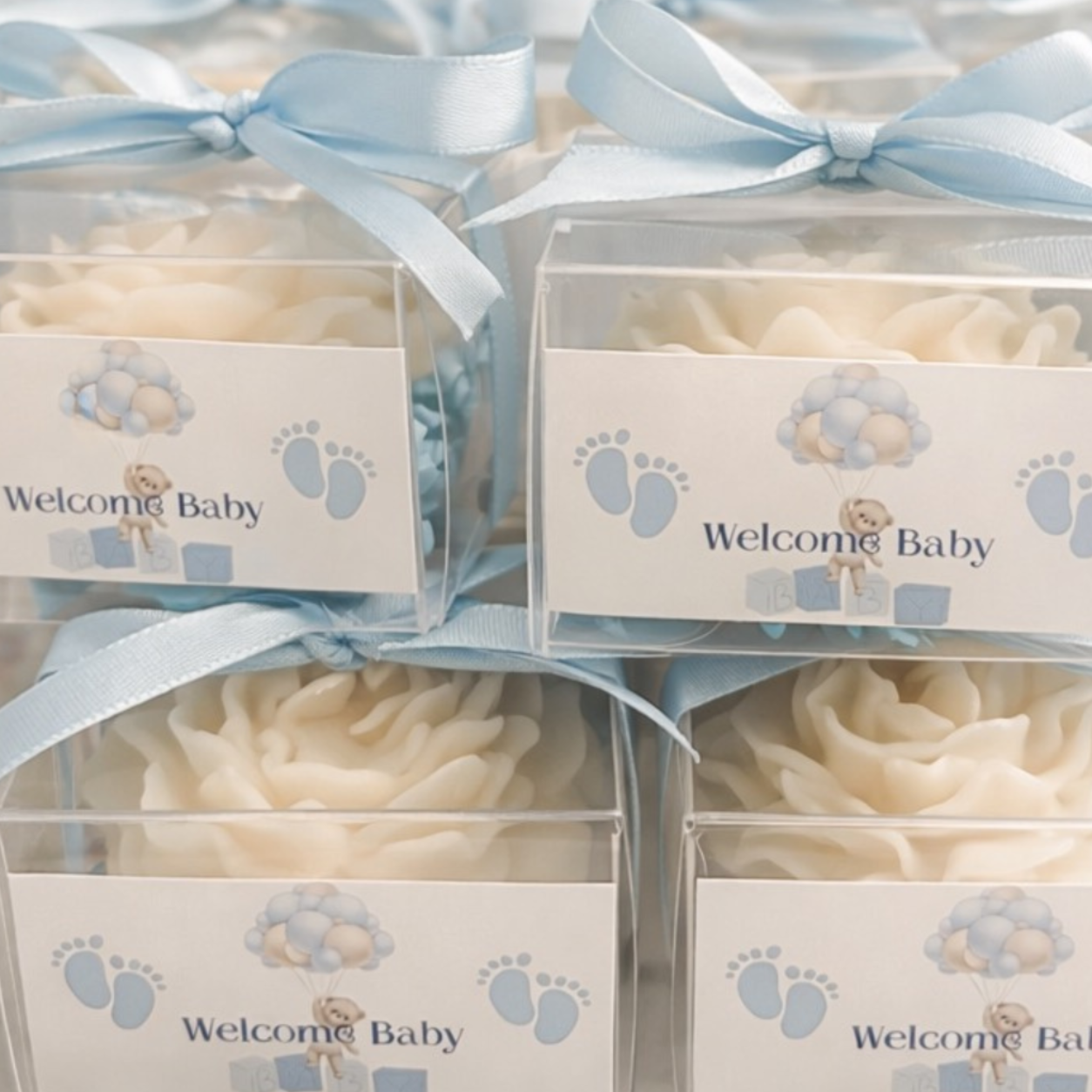 Peony & Mini Bear Candle Favors | Guest Gifts for Events