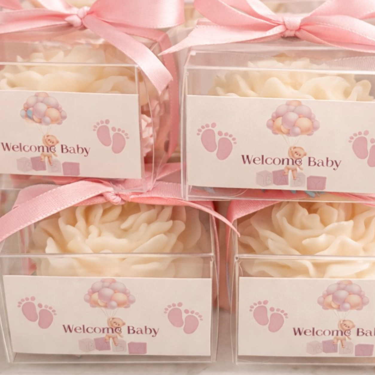 Peony & Mini Bear Candle Favors | Guest Gifts for Events