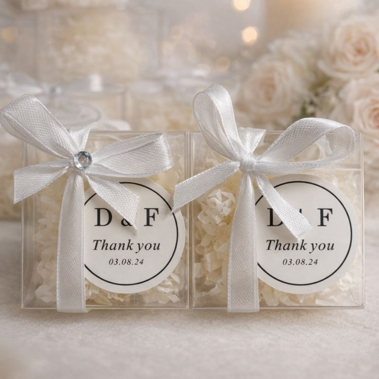 Peony & Mini Bear Candle Favors | Guest Gifts for Events
