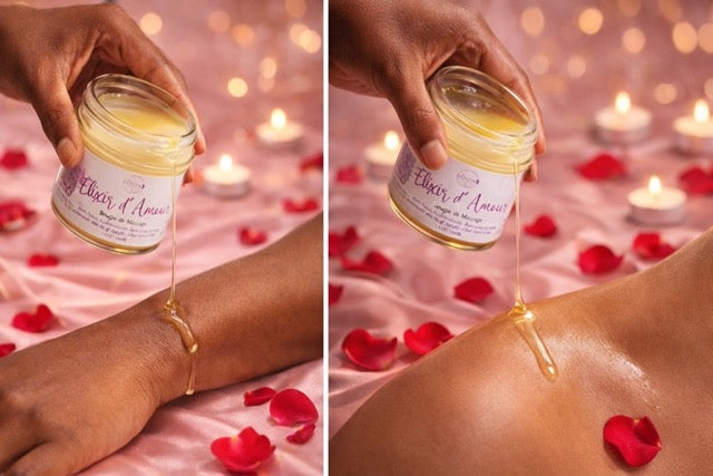 Bougie de Massage Saint-Valentin – Huile Chaude Sensuelle 