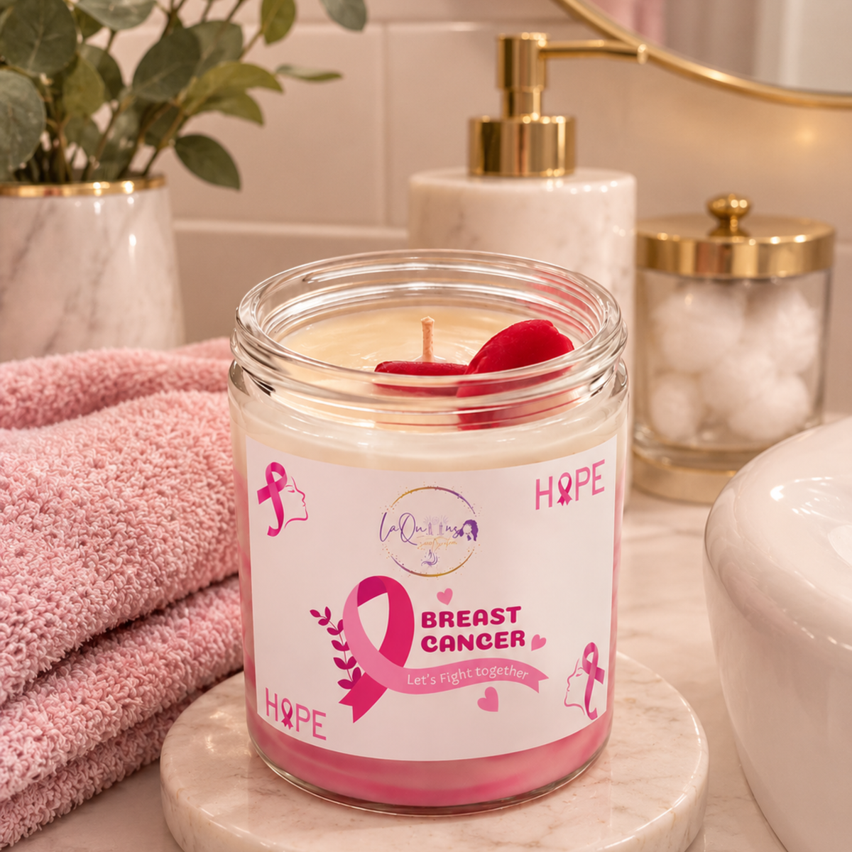 WARRIOR Candle & Room Spray | Breast Cancer Awareness Collection