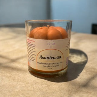 Natural candle - Organic candle with fall fragrance pumpkin caramel